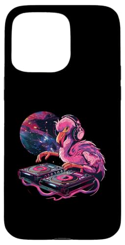 Hülle für iPhone 15 Pro Max Flamingo DJ EDM Plattenspieler DJ Flamingo Dance Club Beatmaker von Turntable DJ Music Animals