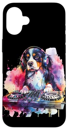 Hülle für iPhone 16 Plus Dog Music DJ Plattenspieler DJ Dog Splash Beatmaker Dance Club von Turntable DJ Music Animals