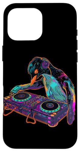 Hülle für iPhone 16 Pro Max Pinguin Musik DJ House Musik Artwork Plattenspieler DJ Pinguin von Turntable DJ Music Animals