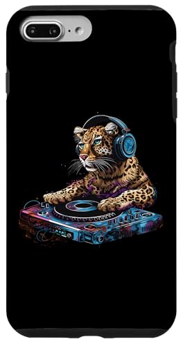 Hülle für iPhone 7 Plus/8 Plus DJ Leopard Beatmaker Techno Plattenspieler DJ Leopard Dance Musik von Turntable DJ Music Animals