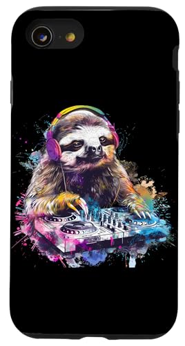 Hülle für iPhone SE (2020) / 7 / 8 Faultier Musik DJ EDM Plattenspieler DJ Faultier Techno House Music von Turntable DJ Music Animals