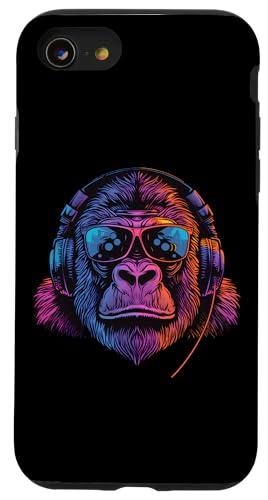 Hülle für iPhone SE (2020) / 7 / 8 Gorilla DJ Techno Beatmaker Musik-Kopfhörer Tanzmusik von Turntable DJ Music Animals