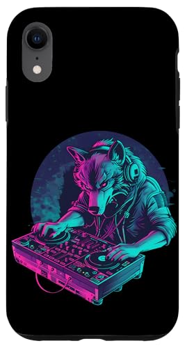 Hülle für iPhone XR Wolf DJ Techno Plattenspieler DJ Wolf Dance Musik Beatmaker House von Turntable DJ Music Animals