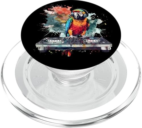 Parrot DJ EDM House Music Producer Plattenspieler DJ Parrot Bird PopSockets PopGrip für MagSafe von Turntable DJ Music Animals