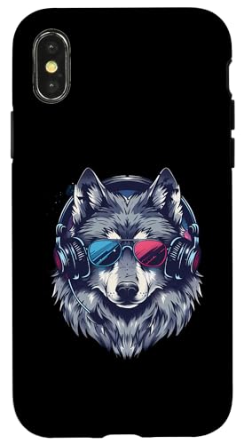 Wolf Music DJ Musik Kopfhörer Dance Club Techno Wolf Lover Hülle für iPhone X/XS von Turntable DJ Music Animals