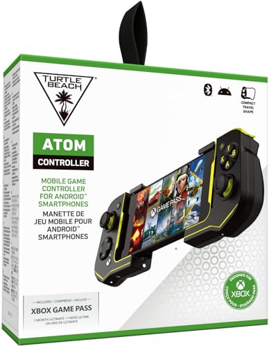 Turtle Beach Atom Für Xbox entwickelter Mobil-Gaming-Controller & Android 8.0+ Geräte mit Bluetooth 4.2 – Schwarz/Gelb von Turtle Beach