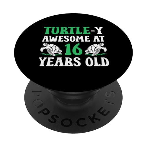 16. Geburtstag Schildkröte 16 Jahre alt Schildkrötenliebhaber PopSockets mit austauschbarem PopGrip von Turtle Birthday Designs for Turtle Lovers