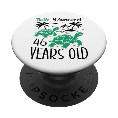 Schildkröte zum 46. Geburtstag, 46 Jahre alt, Schildkrötenliebhaber PopSockets mit austauschbarem PopGrip von Turtle Birthday Designs for Turtle Lovers