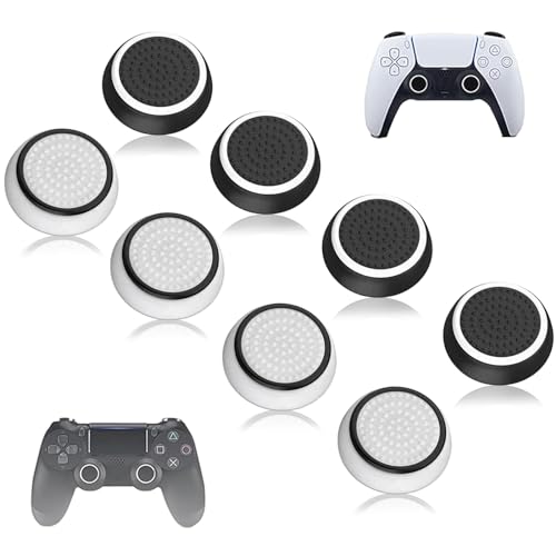 8 Stück Controller-Zubehör Schutzhülle, Thumbstick Grip Caps Für PS3, PS4, PS5 Controller Stick Attachments, Joystick Schutz Attachments (2 Farben) von TuseRxln