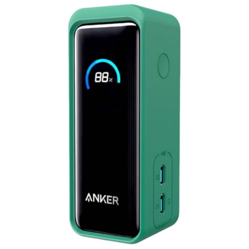 All-Around Schutzhülle 360° Silikon Vollständige Abdeckung für Anker Prime Mobile Power 9600mAh 65W Power Sleeve Stoßdämpfend Staubdicht Waschbar Nahtloses Laden Enhanced Edge Design (Dunkelgrün) von Tuvzylory