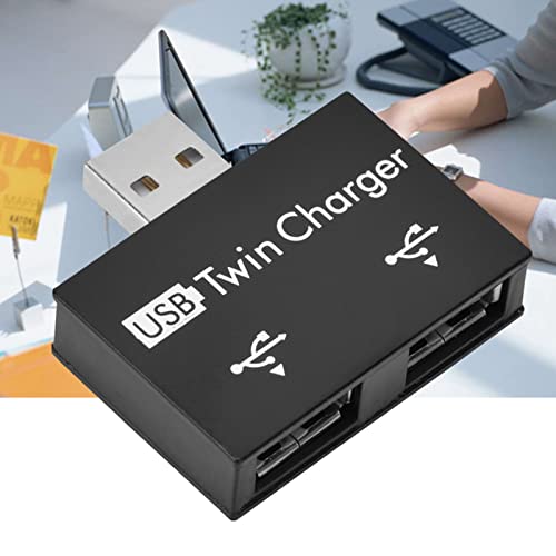 USB-Hub, 2-Port Tragbarer Kleiner Hub für Zuhause, für Reisen, für Laptops und Computer (Black) von Tuwei