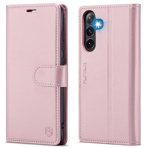 Tuzon Handyhülle für Samsung Galaxy S24 Hülle PU Leder Handyhülle Lederhülle Klapphülle Kartenfach Flip Cover für Samsung S24 5G Handy hülle Leather Wallet Phone Case (Rosengold/Rose Gold) von Tuzon