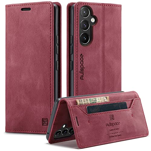 Tuzon Hülle für Samsung Galaxy A54 5G Hülle Brieftasche Retro Leder Flip Handyhülle mit Kartenhalter RFID-Blockierung Tasche Magnet Kickstand schützende Gehäuse von Tuzon