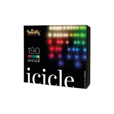 twinkly Smarte Lichterkette ICICLE mit 190 LED RGBW, 5m, WiFi, IP 44 von Twinkly