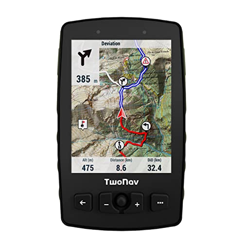 TwoNav Aventura 2 Plus, Outdoor Handheld-GPS mit 3,7-Zoll-Breitbild, Tasten und Joystick für Bergsteigen, Trekking, Wandern oder Navigation mit Karten enthalten. Farbe Grün von TwoNav