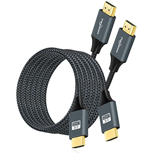 Twozoh 4K HDMI Kabel 3M 2 Stück, Nylon geflochten Hochgeschwindigkeits HDMI auf HDMI Kabel Unterstützt 18Gbps 3D/4K@60Hz/2160P/1080P von Twozoh