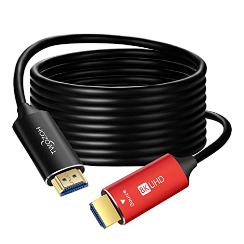 Twozoh 8K Glasfaser HDMI Kabel 10M, Hochgeschwindigkeits HDMI 2.1 Optisches kabel unterstützt 48Gbps 8K@60Hz, 4K@120Hz von Twozoh