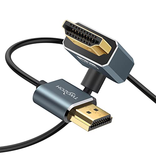 Twozoh Dünnes HDMI auf HDMI Kabel Gewinkelt 90 Grad Winkelstecker 5M, Ultra Schlankes und Flexibles HDMI Kabel unterstützt 3D/4K 60Hz von Twozoh