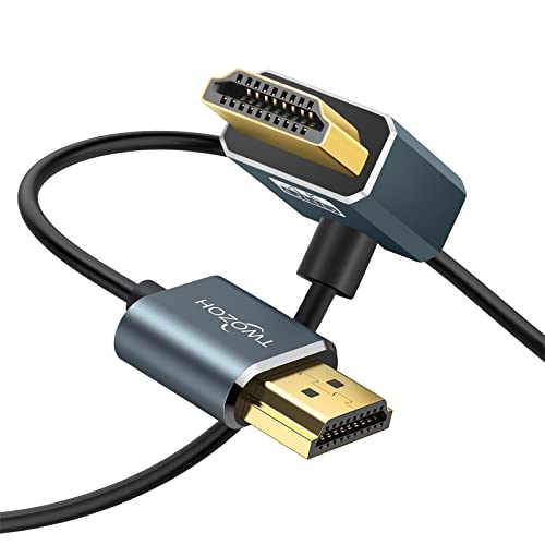 Twozoh Flexibles HDMI auf HDMI Kabel Gewinkelt 270 Grad Winkelstecker 1M, Ultra Schlankes und Dünnes HDMI Kabel unterstützt 3D/4K 60Hz von Twozoh