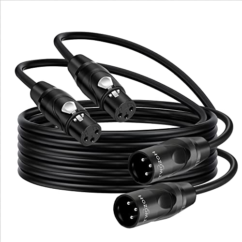 Twozoh XLR Kabel 2M 2 Stück, XLR Stecker auf XLR Buchse symmetrisches 3-poliges XLR Mikrofonkabel (Profesional/Hifi) von Twozoh