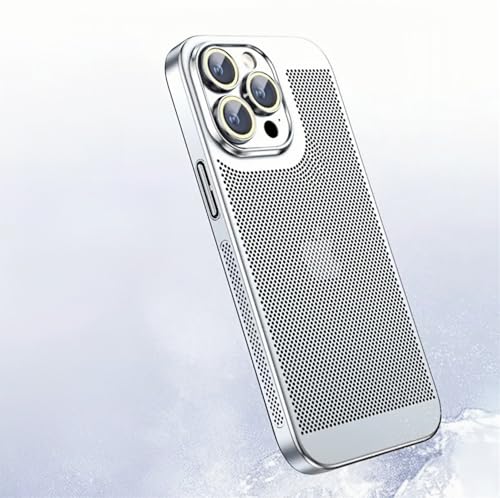 Tybiky Wärmeableitungs Hülle Kompatibel mit iPhone 11 Galvanik Feine Lochschutz Handyhülle Ultradünne PC-Abdeckung Schutzhülle Neue Mattes Gefühl Kühlendes Atmungsaktives Case,Silber von Tybiky