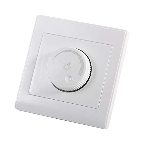 Wall Dimmer Switch, Praktische Wandmontage Push On/Off Rotary Lampenhelligkeit Haus Drehknopf Lampen Helligkeit Steuerpult Abblendschalter DrehdimmerschalterHelligkeitsregler von Tyenaza