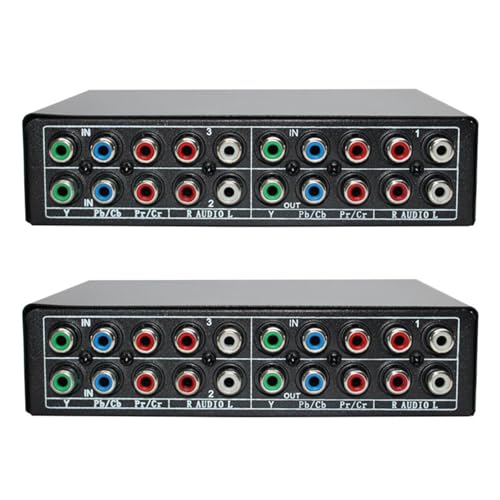 Tynmoel 2X RGB Component Switch Selektor 5 3-Wege YPBPR Kabel Komponente Switch AV Switcher für PS2 DVD Player TV von Tynmoel