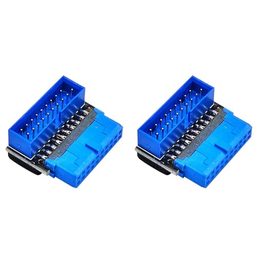 Tynmoel 2X USB Header Adapter USB3.2 GEN1 19Pin/20Pin Buchse 90 Grad Lenkwinkel Konverter DIY Desktop Motherboard B von Tynmoel