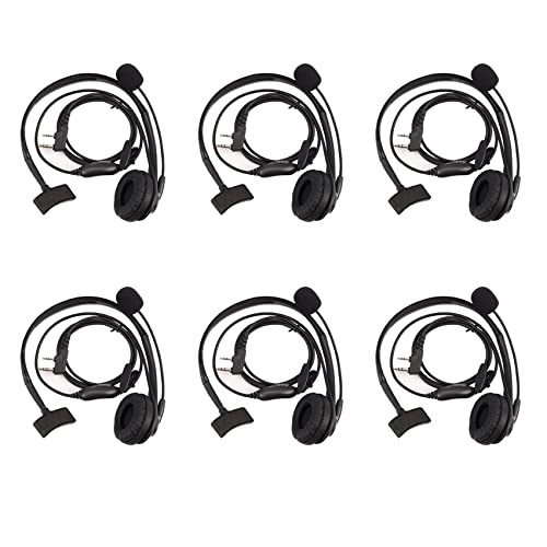 Tynmoel 6X 2-Poliger Kopfhoerer Headset TK220 Fuer Jianwu UV-5R -888S H777 Gegensprechanlage C9009 von Tynmoel