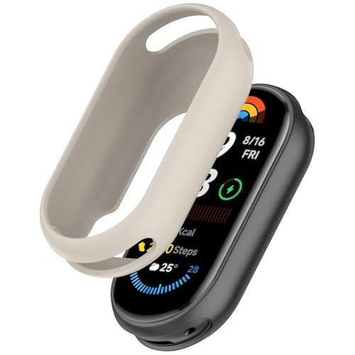 Tyogeephy Silikon Hülle für Xiaomi Mi Band 9/Band 8 Displayschutz,Flexibel TPU für Mi Band 9 Hülle,Kratzer Verhindern Schutz für Mi Band 9 Schutzhülle,Smartwatch Protector Cover Case Damen/Herren von Tyogeephy