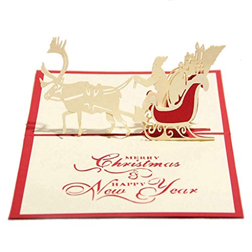 Frohe Weihnachten Karte Hirsch Auto Pop Up Karte Laser Cut für Geburtstag Grußkarte Praktisch und Beliebt von U-K