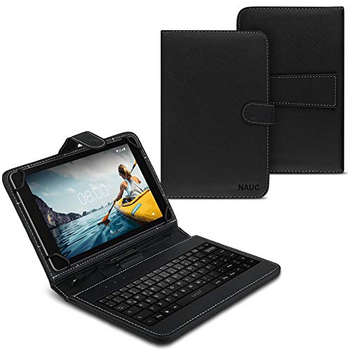 Hülle Tasche Keyboard Case kompatibel für Medion Lifetab P10752 Schutzhülle Tastatur QWERTZ Standfunktion Micro USB von UC-Express