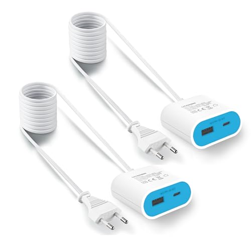 UCOMEN 17W Schnellladegerät mit 1.5 m Kabel, mit einem USB A und einem USB C,3.5A, blau 2 Pack von UCOMEN