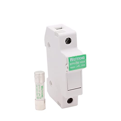 1 Set Photovoltaik-Sicherungshalter mit 10 x 38 mm DC 1000 V 1A 3A 5A 10A 15A 20A 25A 32A für Kombinator (Größe : 1, Farbe : 3A)(15a) von UDAMX