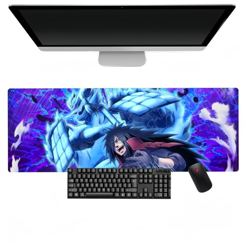 UDBNGOYG Uchiha Madara Susanoo Anime XXL Multifunktions-Gaming-Mauspad, Tastatur-Mauspad, rutschfeste Gummiunterseite, Mauspad für Laptop, Computer, PC (800 x 300 mm) von UDBNGOYG