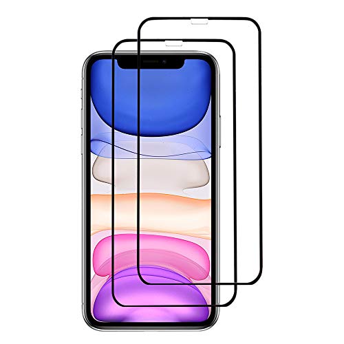 UEEBAI Schutzfolie für iPhone 12 Pro Max 6.7 Zoll, [2 Stück] Vollständige Abdeckung Premium 9H Härte Hartglas Schutzglas Ultra Dünn Kantenschutz Unterstützt Handyhülle Blasenfrei Anti-Kratzen -Schwarz von UEEBAI