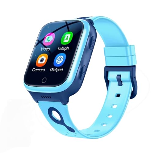 UFUZON Ishiva Kinder Smartwatch mit 4G GPS Tracker und Telefon IPX7 Wasserdicht, 1.44 Zoll HD Display für Mädchen und Jungen mit Videoanruf, WIFI, SMS, SOS, Bluetooth, Wecker, Fitness, Blau. von UFUZON