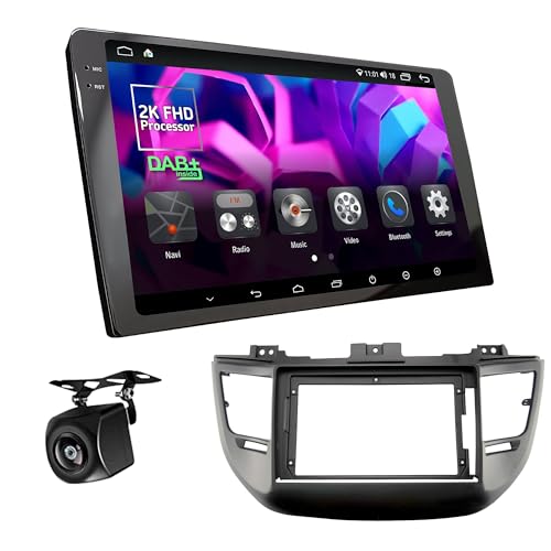 UGAR Kompatibel für Hyundai Tucson 2015-2018 9 Zoll Android 13 DSP 4GB+64GB DAB+ Autoradio 2K Full HD Touchscreen GPS-Navigation von UGAR