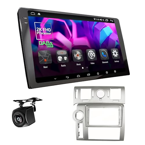 UGAR Kompatibel mit HUMMER H2 Silver 9 Zoll Android 13 DSP 8GB+128GB Autoradio 2K Full HD DAB+ Touchscreen GPS-Navigation von UGAR