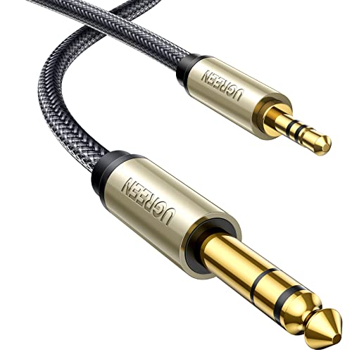 UGREEN 3.5mm Klinke auf 6.35mm Klinke Kabel Aux Adapter Stereo Audio Kabel Digital Interface Instrument Kabel Unterstützt für Gitarre, Mischpult, Mikrofon, Recorder, Mixer, Verstärker usw. (5M) von UGREEN