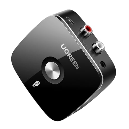 UGREEN Bluetooth 5.1 aptx HD Audio Adapter für Stereoanlage Low Latency Wireless Empfänger mit Cinch Klinke Buchse,Dual Pairing mit Handy,Tablet,usw HiFi Bluetooth Reciever für Lautsprecher,Verstärker von UGREEN