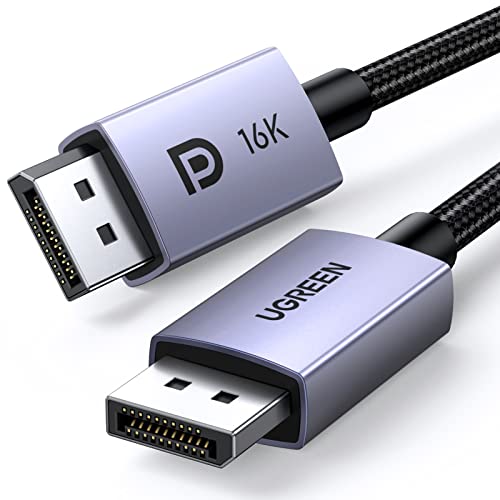 UGREEN DisplayPort 2.1 Kabel VESA-zertifiziert, DP 2.0 Kabel DP zu DP Kabel Unterstützt 16K@30 Hz, 8K@60Hz, 4K@240Hz 80 Gbps HDR, HDCP, DisplayPort 2.1 Kabel, Kompatibel mit Gaming Monitor (3M) von UGREEN