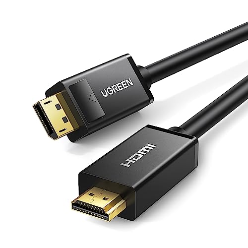 UGREEN Displayport auf HDMI Vergoldet Kabel 4K Displayport auf HDMI Kabel DP zu HDMI Kabel HDTV Kabel UHD 4K für Laptop/PC mit HDTVs, Beamern, HTC Vive, Displays, Projektor und Grafikkarten.(3M) von UGREEN