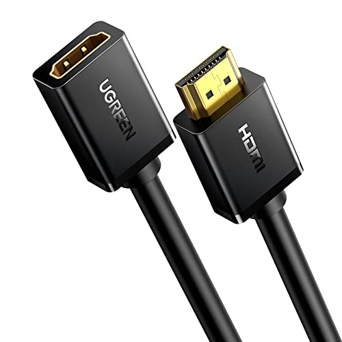 UGREEN HDMI Verlängerungskabel 4K@60Hz HDMI 2.0 Verlängerung Stecker auf Buchse unterstützt 18Gbps, UHD 4K, 3D, HDR, ARC und Ethernet kompatibel mit TV Stick, PS5/PS4, Xbox, Switch usw(1M) von UGREEN