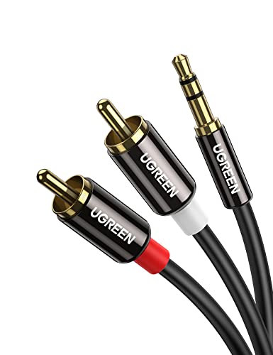 UGREEN Klinke auf Cinch Kabel 3,5mm Klinke Chinch Stereo Audio Kabel für TV, PC, Handy, MP3-Player, Lautsprecher, Heimkino, Autoradio, Tablet, Verstärker, Soundbar usw. (3m) von UGREEN