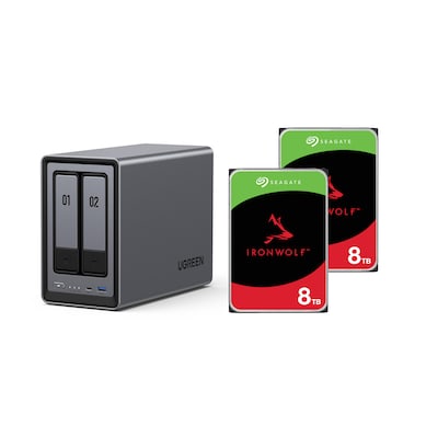 UGREEN NASync DXP2800 NAS System 2-Bay 16TB inkl. 2x Seagate IronWolf ST8000VN002 8 TB von UGREEN