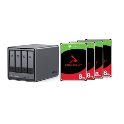 UGREEN NASync DXP4800 NAS System 4-Bay 32TB inkl. 4x Seagate IronWolf ST8000VN004 8 TB von UGREEN