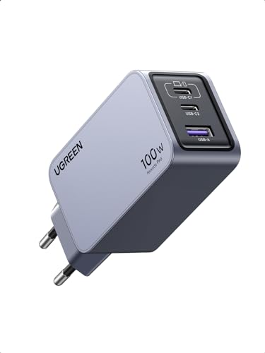 UGREEN USB C Ladegerät, Nexode Pro 100W GaN Charger Mini USB C Netzteil 3-Port Schnellladegerät PPS 45W kompatibel mit MacBook Pro/Air, iPad, iPhone 15 Pro Max, Galaxy S24 Ultra, S23, Dell XPS von UGREEN