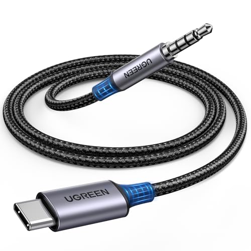 UGREEN USB C auf Klinke Aux Kabel Adapterkabel USB C auf 3.5mm Jack Audio Kabel mit DAC Chip für iPhone 15/15pro/15plus/15pro max,Huawei P60/50/40 usw.(1M) von UGREEN