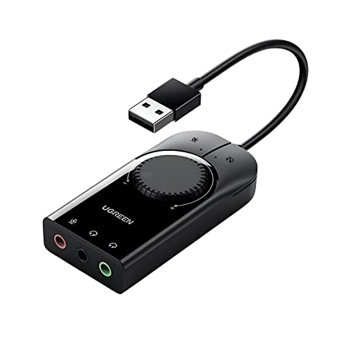 Ugreen Externe USB-Soundkarte, schwarz, 15 cm von UGREEN